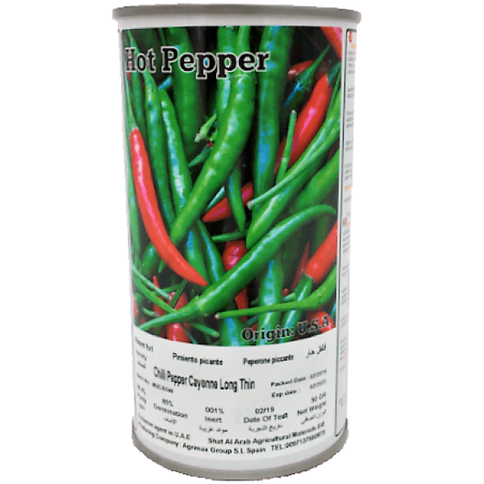Hot Pepper Chili Cayenne Long Thin Seeds Tin - www.FOP.ae Buy online Best and Healthy Plants and quality products guarantee in Dubai Plants Shop in Dubai Abu Dhabi all over UAE Plants near me Fresh Plants in Dubai where to buy plants in UAE - FOP.ae