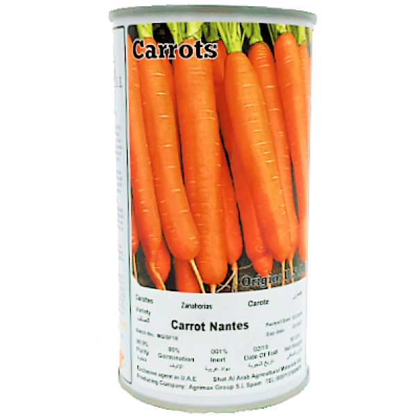 Carrots Nantes Seeds Tin - www.FOP.ae Buy online Best and Healthy Plants and quality products guarantee in Dubai Plants Shop in Dubai Abu Dhabi all over UAE Plants near me Fresh Plants in Dubai where to buy plants in UAE - FOP.ae
