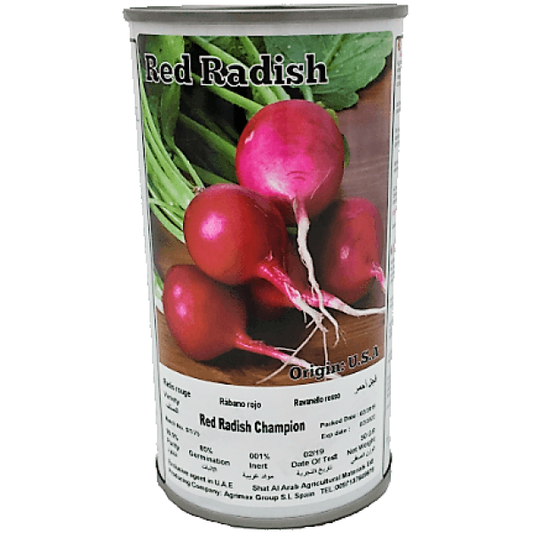 Red Radish Champion Seeds Tin - www.FOP.ae Buy online Best and Healthy Plants and quality products guarantee in Dubai Plants Shop in Dubai Abu Dhabi all over UAE Plants near me Fresh Plants in Dubai where to buy plants in UAE - FOP.ae