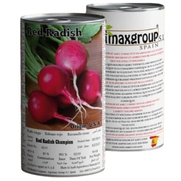 Red Radish Champion Seeds Tin - www.FOP.ae Buy online Best and Healthy Plants and quality products guarantee in Dubai Plants Shop in Dubai Abu Dhabi all over UAE Plants near me Fresh Plants in Dubai where to buy plants in UAE - FOP.ae