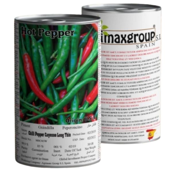 Hot Pepper Chili Cayenne Long Thin Seeds Tin - www.FOP.ae Buy online Best and Healthy Plants and quality products guarantee in Dubai Plants Shop in Dubai Abu Dhabi all over UAE Plants near me Fresh Plants in Dubai where to buy plants in UAE - FOP.ae